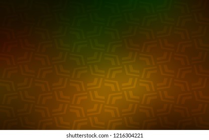 Dark Green, Yellow vector pattern with lines, ovals. A vague circumflex abstract illustration with gradient. A new texture for your  ad, booklets, leaflets.