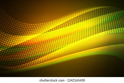 Dark Green, Yellow vector pattern with spheres, triangles. Illustration with set of colorful abstract circles and lines. Pattern for trendy fabric, wallpapers.
