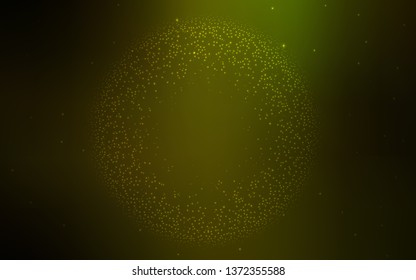 Dark Green, Yellow vector pattern with night sky stars. Modern abstract illustration with Big Dipper stars. Template for cosmic backgrounds.
