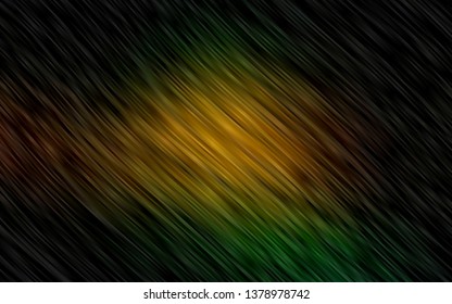 Dark Green, Yellow vector pattern with bent ribbons. A vague circumflex abstract illustration with gradient. A completely new template for your business design.