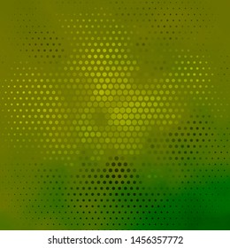 Dark Green, Yellow vector pattern with circles. Abstract colorful disks on simple gradient background. Pattern for wallpapers, curtains.
