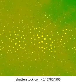 Dark Green, Yellow vector pattern with abstract stars. Blur decorative design in simple style with stars. Pattern for websites, landing pages.