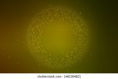 Dark Green, Yellow vector pattern with night sky stars. Blurred decorative design in simple style with galaxy stars. Pattern for astrology websites.