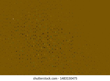 Dark Green, Yellow vector pattern with ABC symbols. Shining colorful illustration with isolated letters. Best design for a college poster, banner.