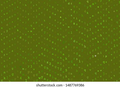 Dark Green, Yellow vector pattern with ABC symbols. Colored alphabet signs with gradient on white background. Pattern for booklets, leaflets of education.