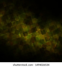 Dark Green, Yellow vector pattern with polygonal style. Illustration with set of colorful triangles. Template for landing pages.