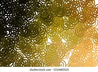 Dark Green, Yellow vector pattern with bent lines. An elegant bright illustration with gradient. The best colorful design for your business.