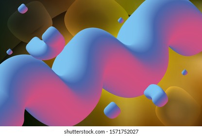 Dark Green, Yellow vector pattern with lava shapes. Shining crooked illustration in memphis style. Memphis design for your web site.