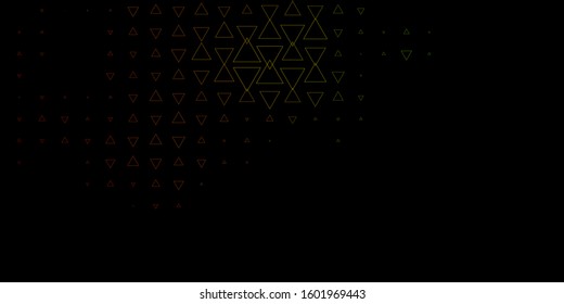 Dark Green, Yellow vector pattern with polygonal style. Beautiful illustration with triangles in nature style. Pattern for websites.