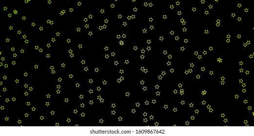 Dark Green, Yellow vector pattern with abstract stars. Colorful illustration with abstract gradient stars. Pattern for new year ad, booklets.