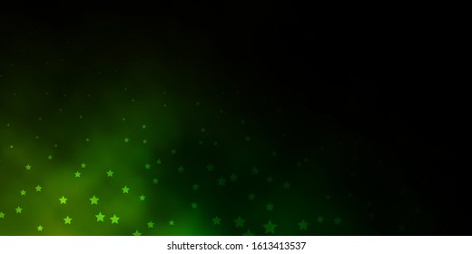 Dark Green, Yellow vector pattern with abstract stars. Shining colorful illustration with small and big stars. Pattern for websites, landing pages.