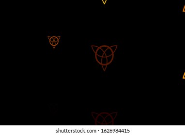 Dark Green, Yellow vector pattern with magic elements. Illustration with magical signs of spiritual power. Background for esoteric, mystic designs.