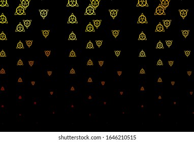 Dark Green, Yellow vector pattern with magic elements. Colorful mystic symbols with a gradient in ancient style. Design for magic, spiritual events.