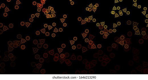 Dark Green, Yellow vector pattern with magic elements. Colorful mystic symbols with a gradient in ancient style. Simple base for your occult design.
