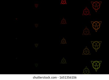 Dark Green, Yellow vector pattern with magic elements. Abstract illustration with gothic gradient shapes. Simple base for your occult design.