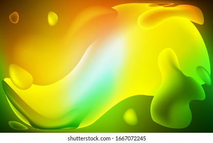 Dark Green, Yellow vector pattern with lava shapes. Colorful illustration in abstract memphis style with gradient. New composition for your brand book.