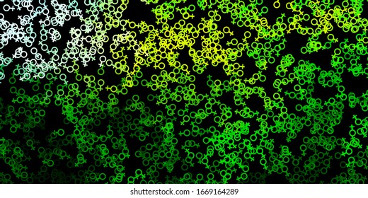 Dark Green, Yellow vector pattern with magic elements. Illustration with magical signs of spiritual power. Simple base for your occult design.