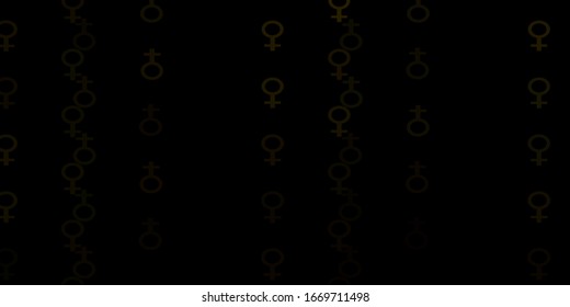 Dark Green, Yellow vector pattern with feminism elements. Colorful illustration with gradient feminism shapes. Simple design for your web site.