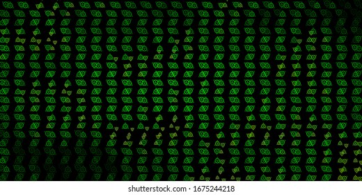 Dark Green, Yellow vector pattern with magic elements. Retro design in abstract style with witchcraft forms. Design for magic, spiritual events.