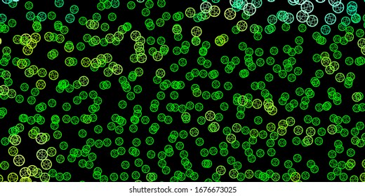 Dark Green, Yellow vector pattern with magic elements. Retro design in abstract style with witchcraft forms. Design for magic, spiritual events.