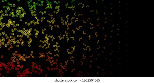 Dark Green, Yellow vector pattern with magic elements. Colorful mystic symbols with a gradient in ancient style. Background for esoteric, mystic designs.