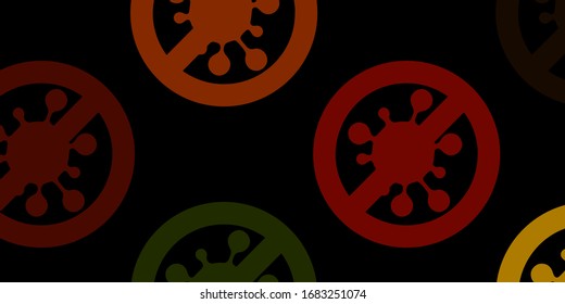 Dark Green, Yellow vector pattern with coronavirus elements. Abstract illustration with biological gradient shapes. Wallpaper for health protection.