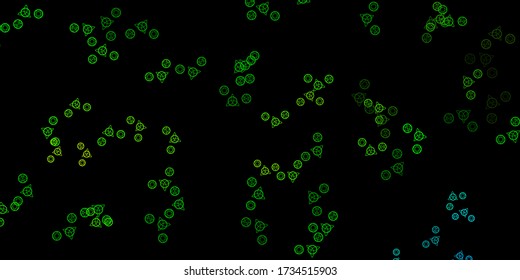 Dark Green, Yellow vector pattern with magic elements. Retro design in abstract style with witchcraft forms. Design for magic, spiritual events.