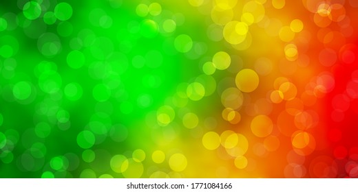 Dark Green, Yellow vector pattern with circles. Modern abstract illustration with colorful circle shapes. Pattern for business ads.