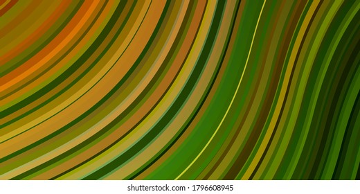 Dark Green, Yellow vector pattern with wry lines. Colorful illustration in abstract style with bent lines. Pattern for websites, landing pages.