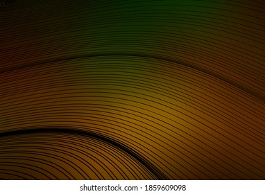 Dark Green, Yellow vector pattern with wry lines. Modern gradient abstract illustration with bandy lines. Background for cell phone screens.