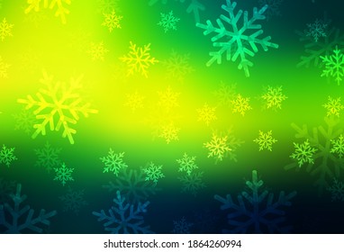 Dark Green, Yellow vector pattern in Christmas style. Modern abstract Christmas mood shapes. Pattern for school, grammar websites.