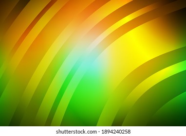 Dark Green, Yellow vector pattern with lines. A sample with colorful lines, shapes. Brand new design for your ad.