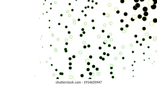 Dark Green, Yellow vector pattern with spheres. Abstract colorful disks on simple gradient background. Pattern for wallpapers, curtains.