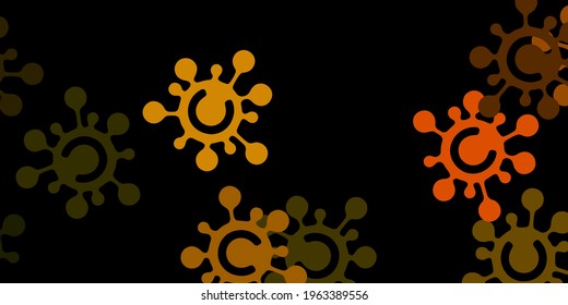 Patrón vectorial amarillo verde oscuro con elementos coronavirus. Ilustración abstracta con formas de gradiente biológico. Diseño para la alerta de riesgo biológico.