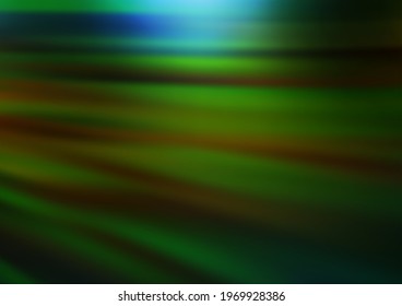 Dark Green, Yellow vector pattern with lines, ovals. Colorful illustration in abstract marble style with gradient. New composition for your brand book.
