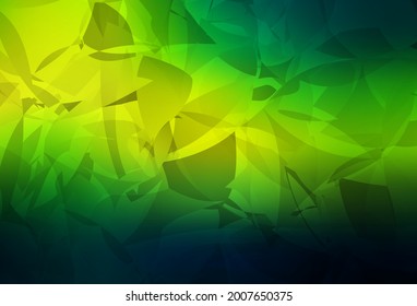 Dark Green, Yellow vector pattern with random polygonals. Colorful chaotic forms with gradient in modern style. Elegant design for wallpapers.