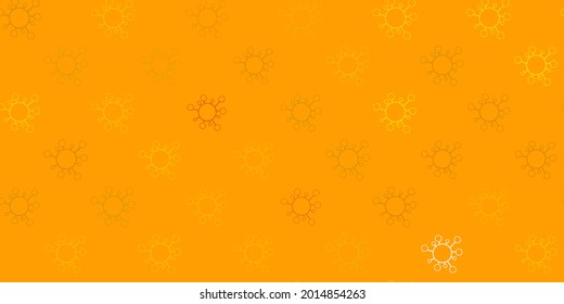 Dark green, yellow vector pattern with coronavirus elements. Colorful  gradient illness symbols in simple abstract style. Simple drawing against danger fever.