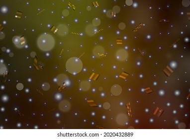 Dark Green, Yellow vector pattern with spheres. Abstract illustration with colored bubbles in nature style. Smart design for business ads.