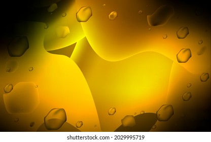 Dark Green, Yellow vector pattern with liquid shapes. Blurred geometric sample with gradient bubbles.  Pattern for your business design.