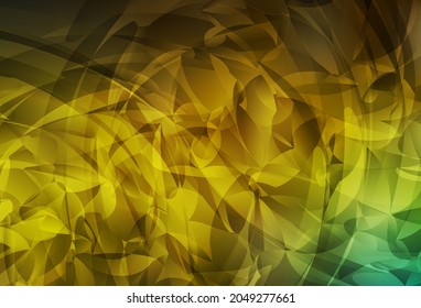 Dark Green, Yellow vector pattern with random forms. Illustration with colorful gradient shapes in abstract style. Elegant design for wallpapers.