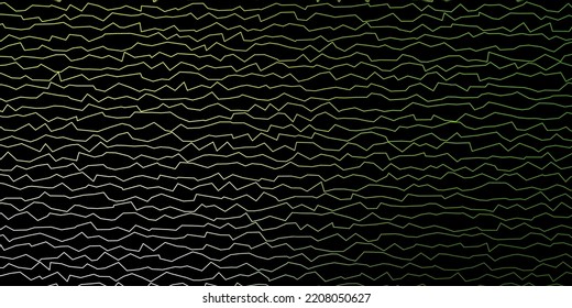Dunkelgrünes, gelbes Vektormuster mit wry-lines. Illustration im abstrakten Stil mit Farbverlauf-gebogen.  Muster für Webseiten, Landing-Seiten.