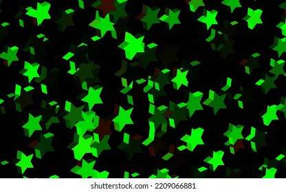 Dark Green, Yellow vector pattern with christmas stars. Decorative shining illustration with stars on abstract template. Pattern for astrology websites.