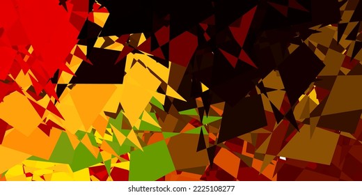 Dark green, yellow vector pattern with abstract shapes. Illustration with colorful shapes in abstract style. Modern design for your ads.