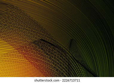 Dark Green, Yellow vector pattern with lines. Colorful geometric sample with gradient lines.  Abstract design for your web site.