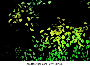 Dark Green, Yellow vector pattern with chaotic shapes. Modern abstract illustration with colorful random forms. Elegant design for wallpapers.