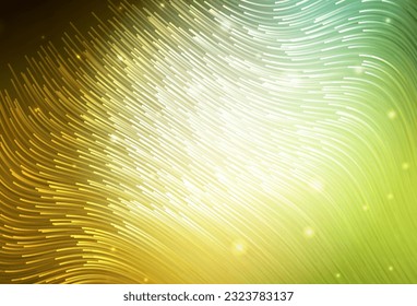 Dark Green, Yellow vector pattern with wry lines. A sample with colorful lines, shapes. New composition for your brand book.