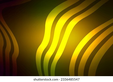 Dark Green, Yellow vector pattern with lines. Glitter abstract illustration with wry lines. Elegant pattern for a brand book.