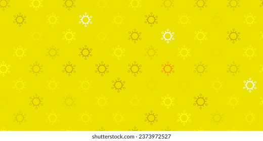 Dark green, yellow vector pattern with coronavirus elements. Colorful  gradient illness symbols in simple abstract style. Simple drawing against danger fever.