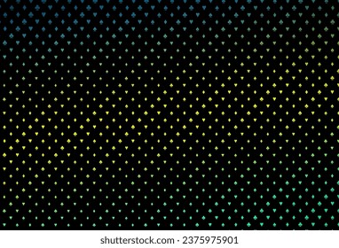 Dark green, yellow vector pattern with symbol of cards. Colorful gradient with signs of hearts, spades, clubs, diamonds. Design for ad, poster, banner of gambling websites.