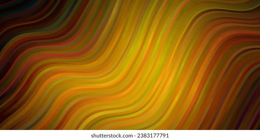 Dark Green, Yellow vector pattern with curves. Abstract gradient illustration with wry lines. Pattern for websites, landing pages.